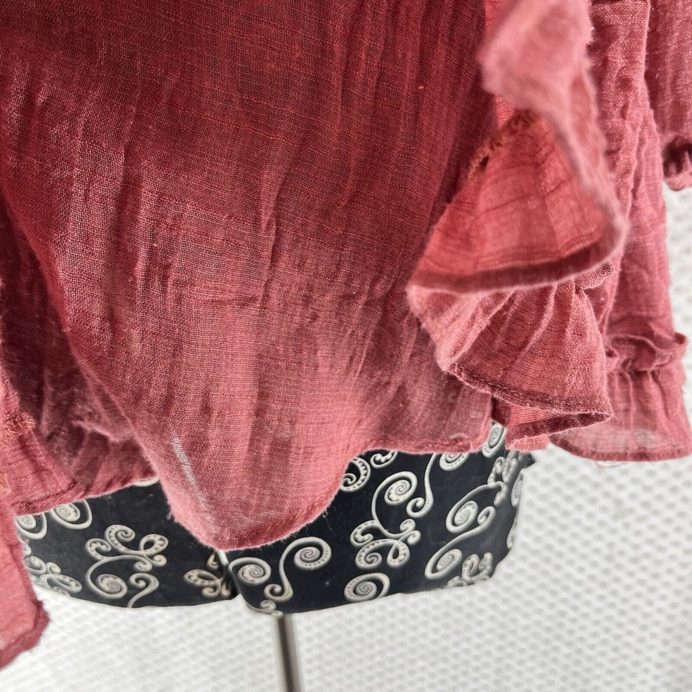 MISA Los Angeles Ruffle‎ Mini Dress Smocked Long Sleeve Tiered Pink XS - Picture 6 of 10